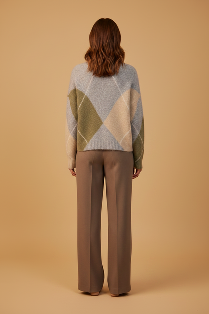 Herrlicher Floralin Knit Mohair Touch Pullover Grau