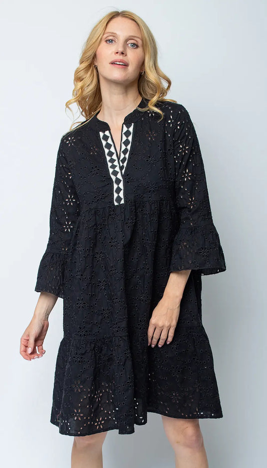 Emily Van Den Bergh Tunikakleid Black Embroidery