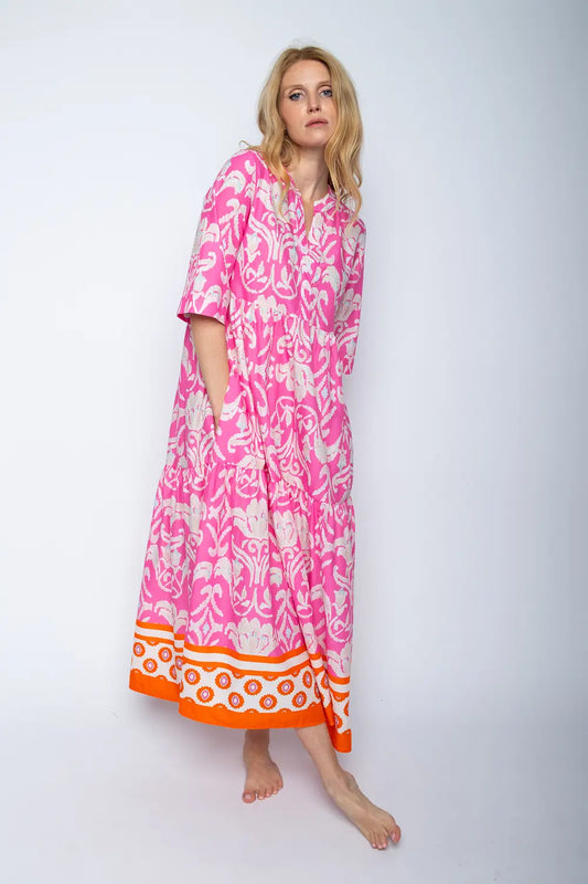 Emily Van Den Bergh Langes Boho Kleid Pink