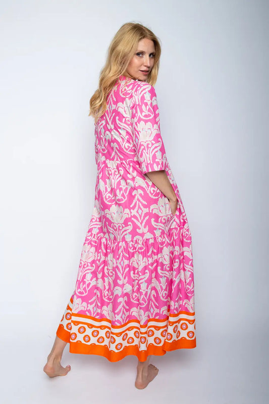 Emily Van Den Bergh Langes Boho Kleid Pink