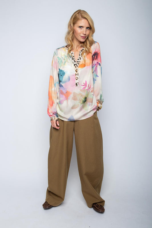 Emily Van Den Bergh Shirtbluse Multi Aquarell Flower