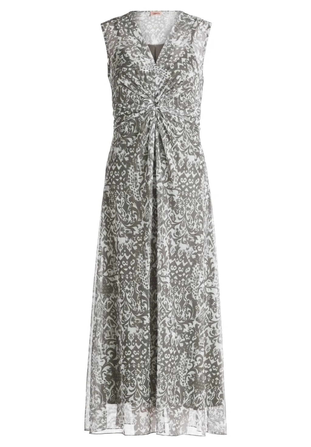 Cartoon gefüttertes Kleid White/Khaki