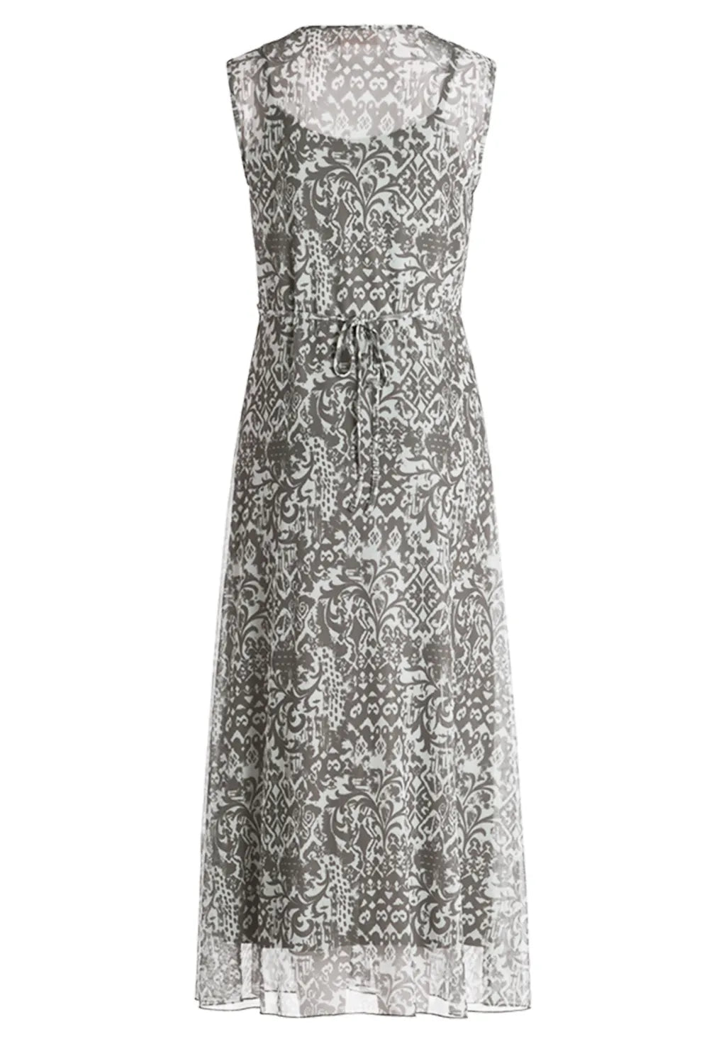Cartoon gefüttertes Kleid White/Khaki
