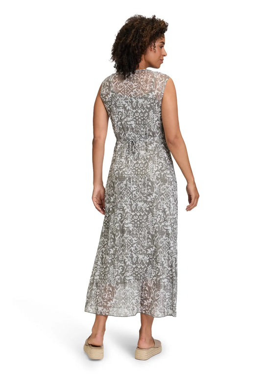 Cartoon gefüttertes Kleid White/Khaki