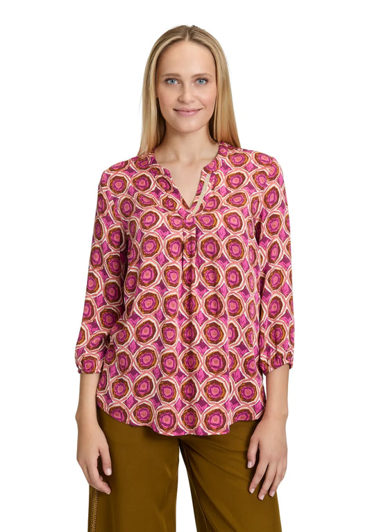 Cartoon Blusenshirt Weiß/Violett
