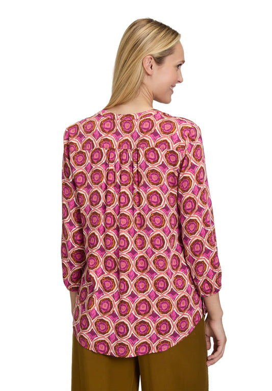 Cartoon Blusenshirt Weiß/Violett