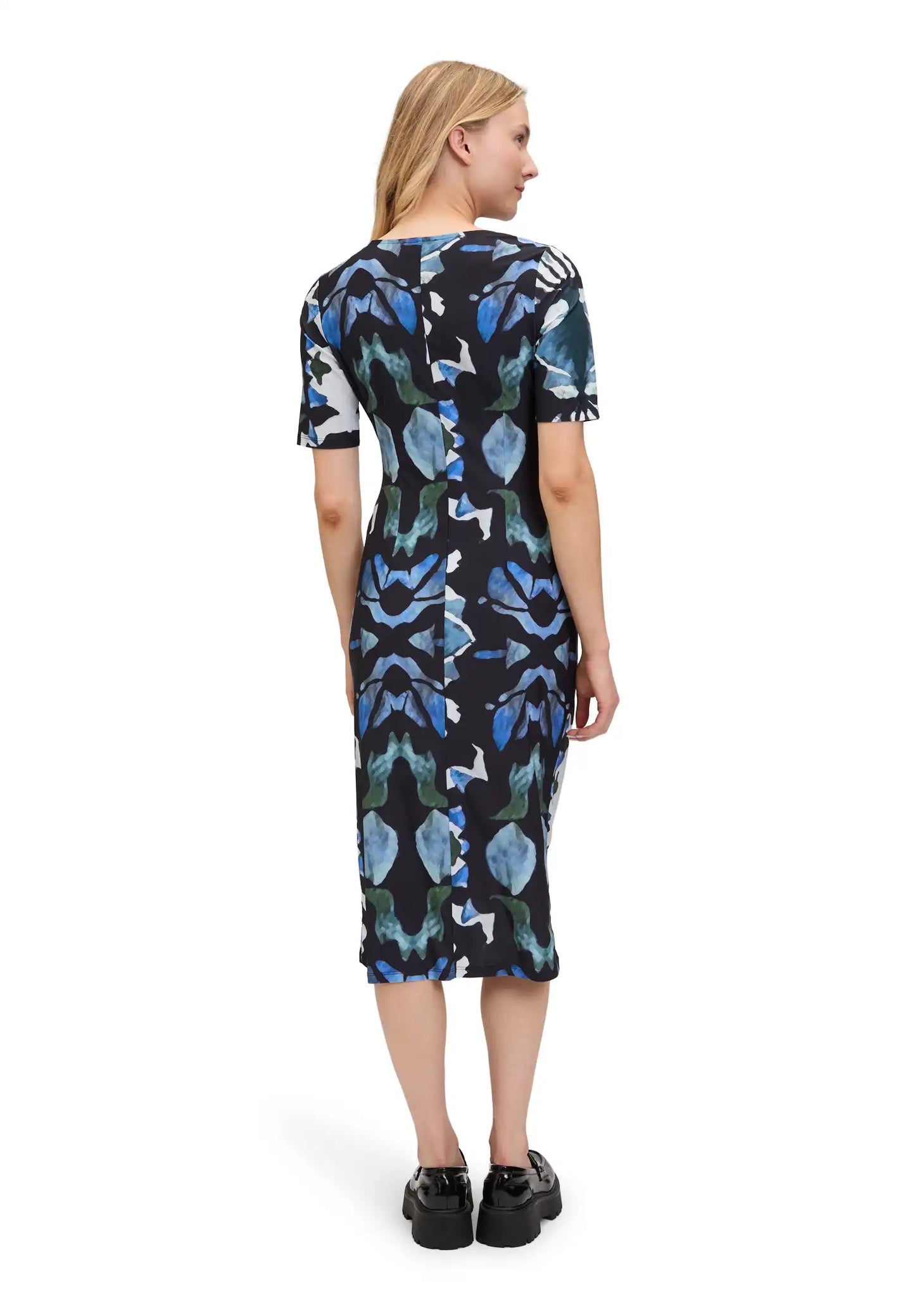 Cartoon Kleid Cream Petrol