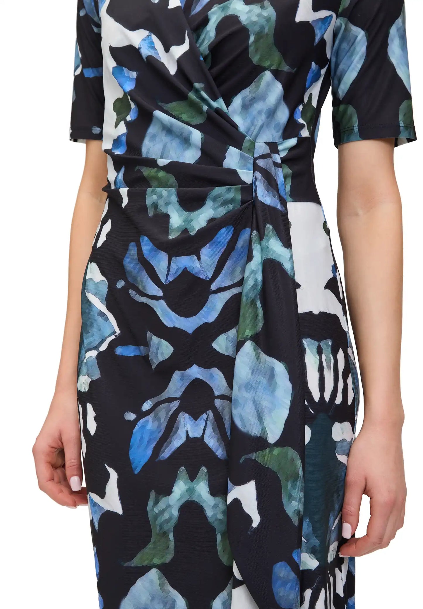 Cartoon Kleid Cream Petrol