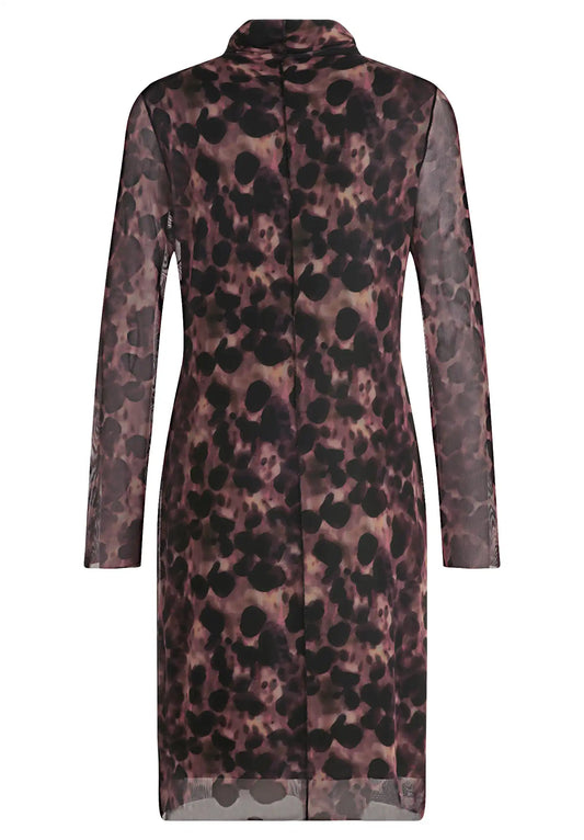 Cartoon Mesh-Kleid in den Farben Apricot/Black