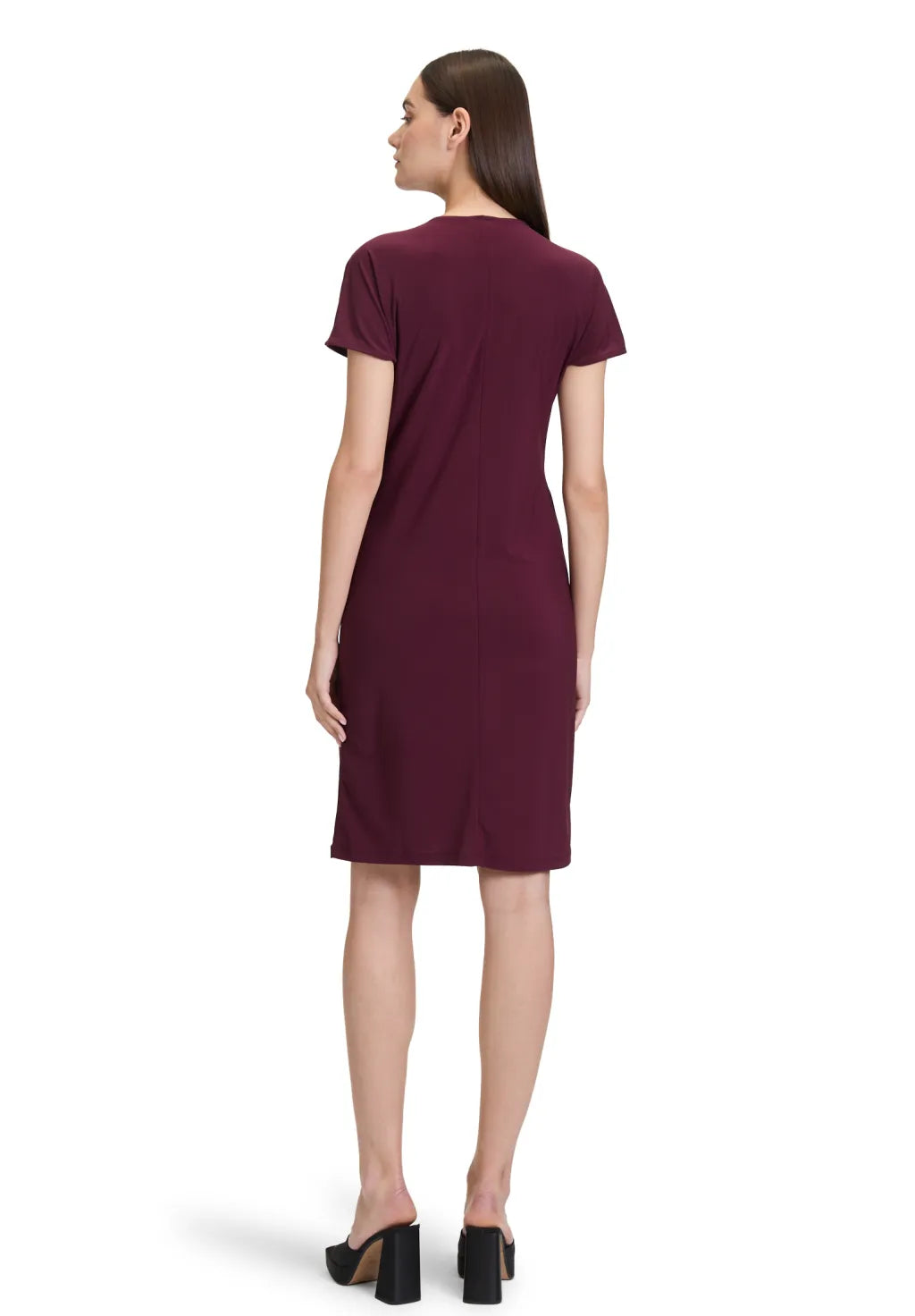 Cartoon Jerseykleid Dark Aubergine