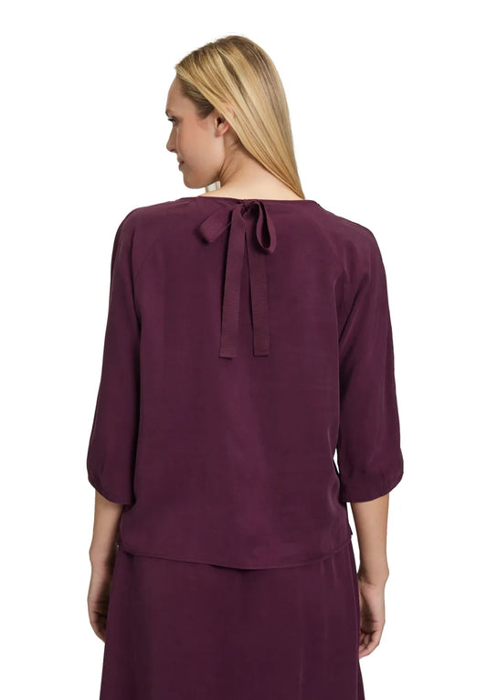 Cartoon Bluse Kurz 3/4 Arm Dark Aubergine