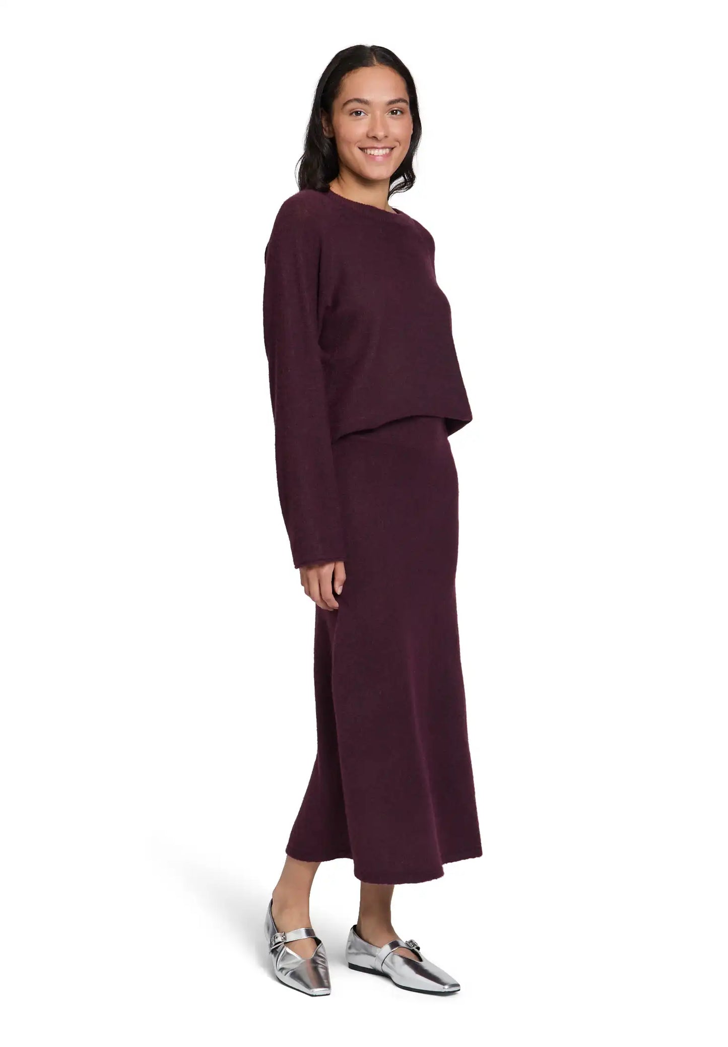 Cartoon Strickrock in der Farbe Dark Aubergine