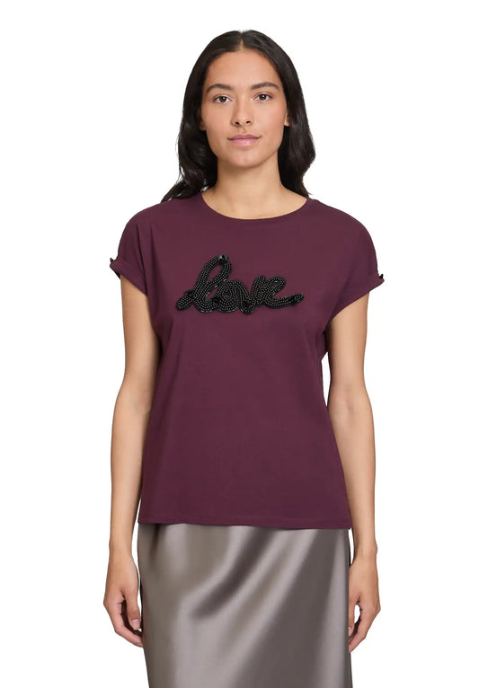 Cartoon Baumwollshirt Patch Purple/Black