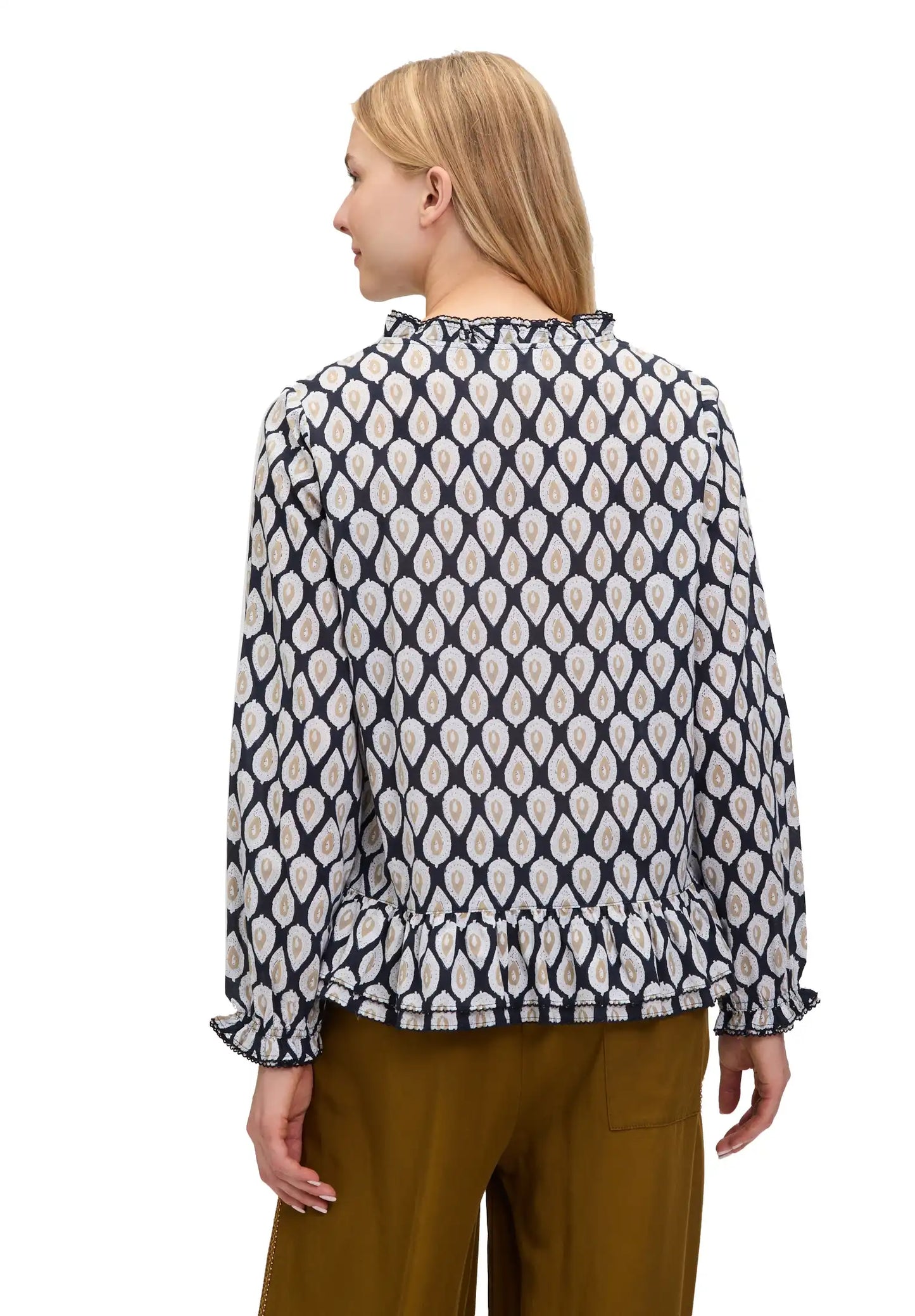 Cartoon Bluse Blue Beige