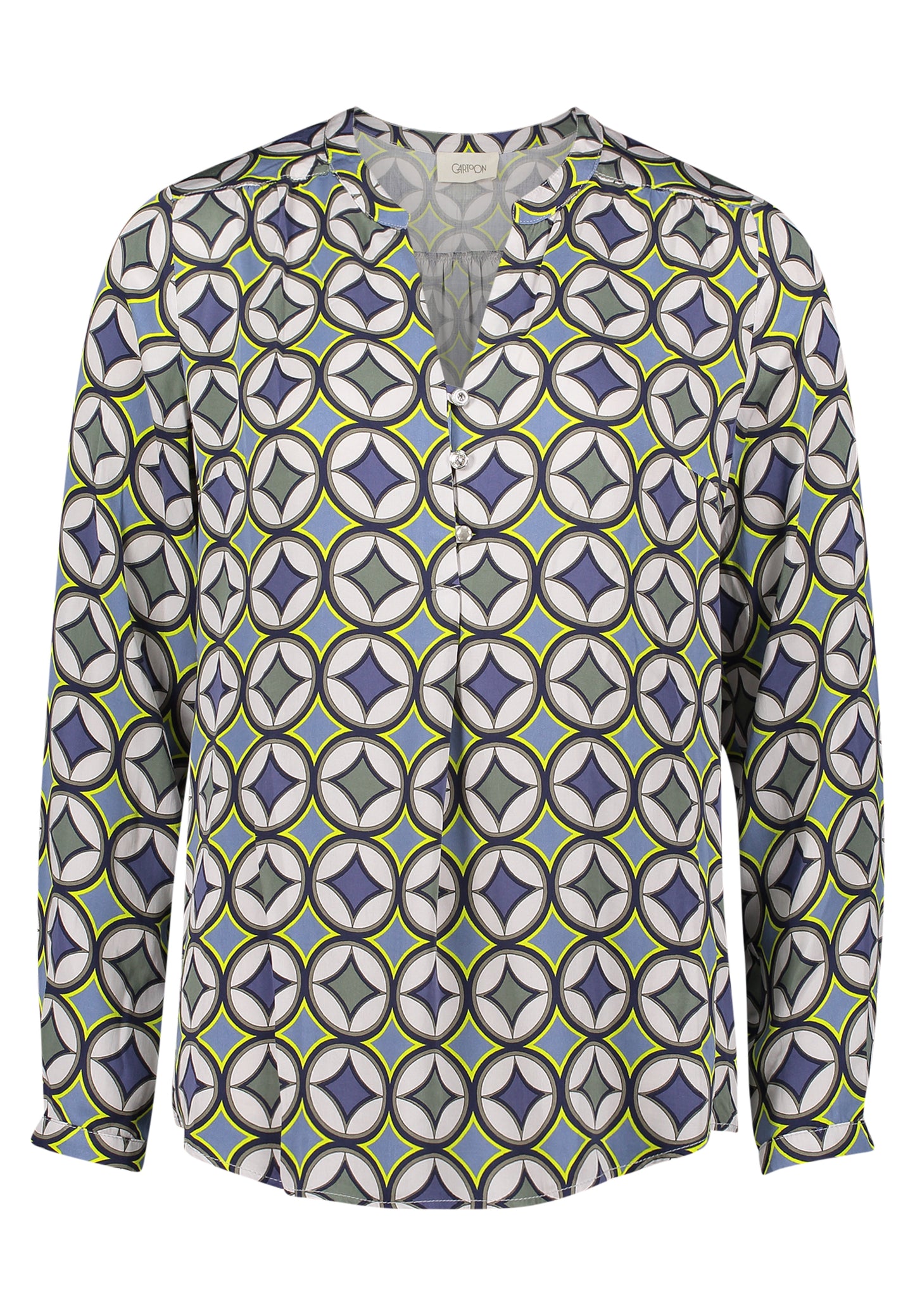 Cartoon Bluse Blue Green