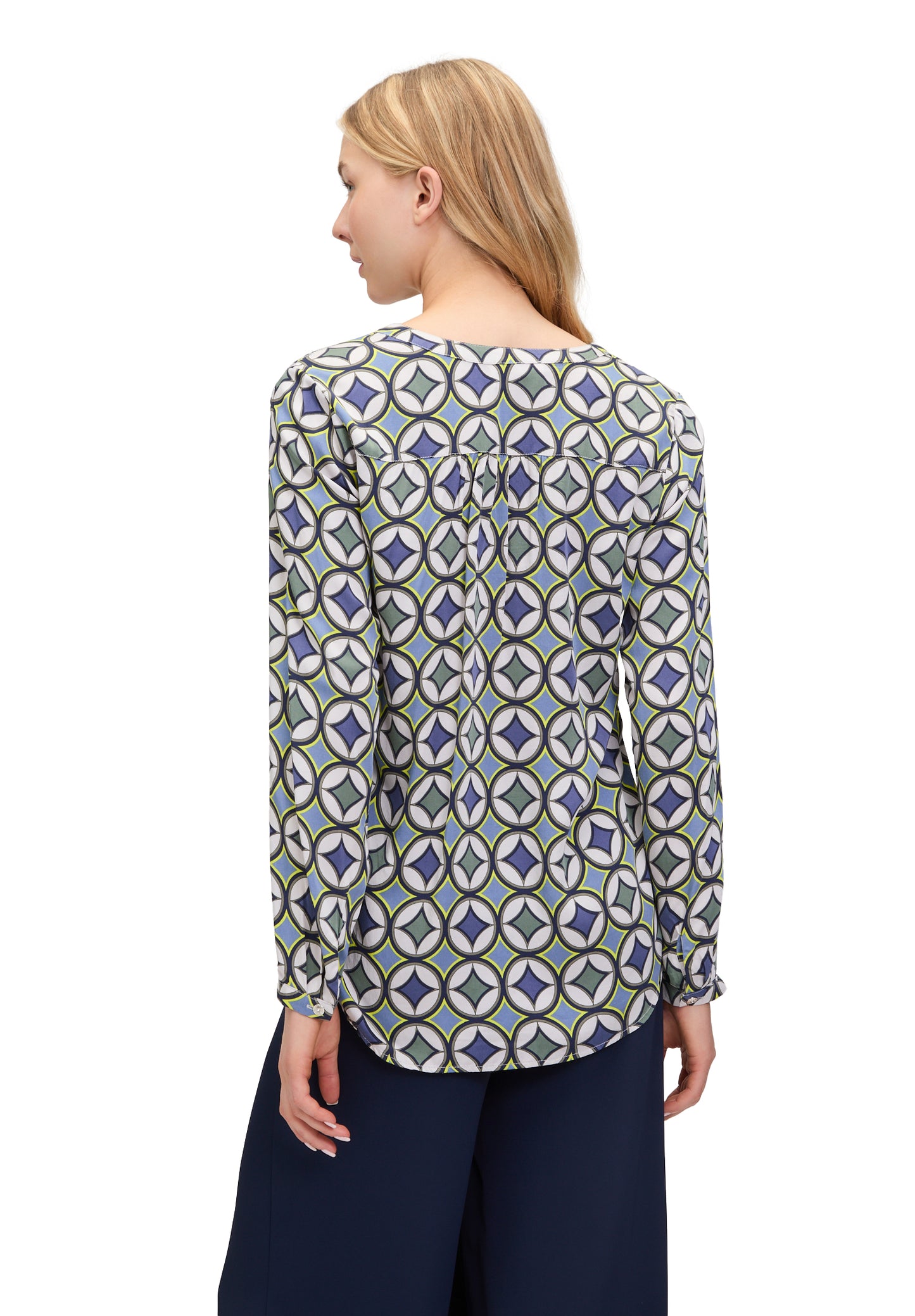 Cartoon Bluse Blue Green