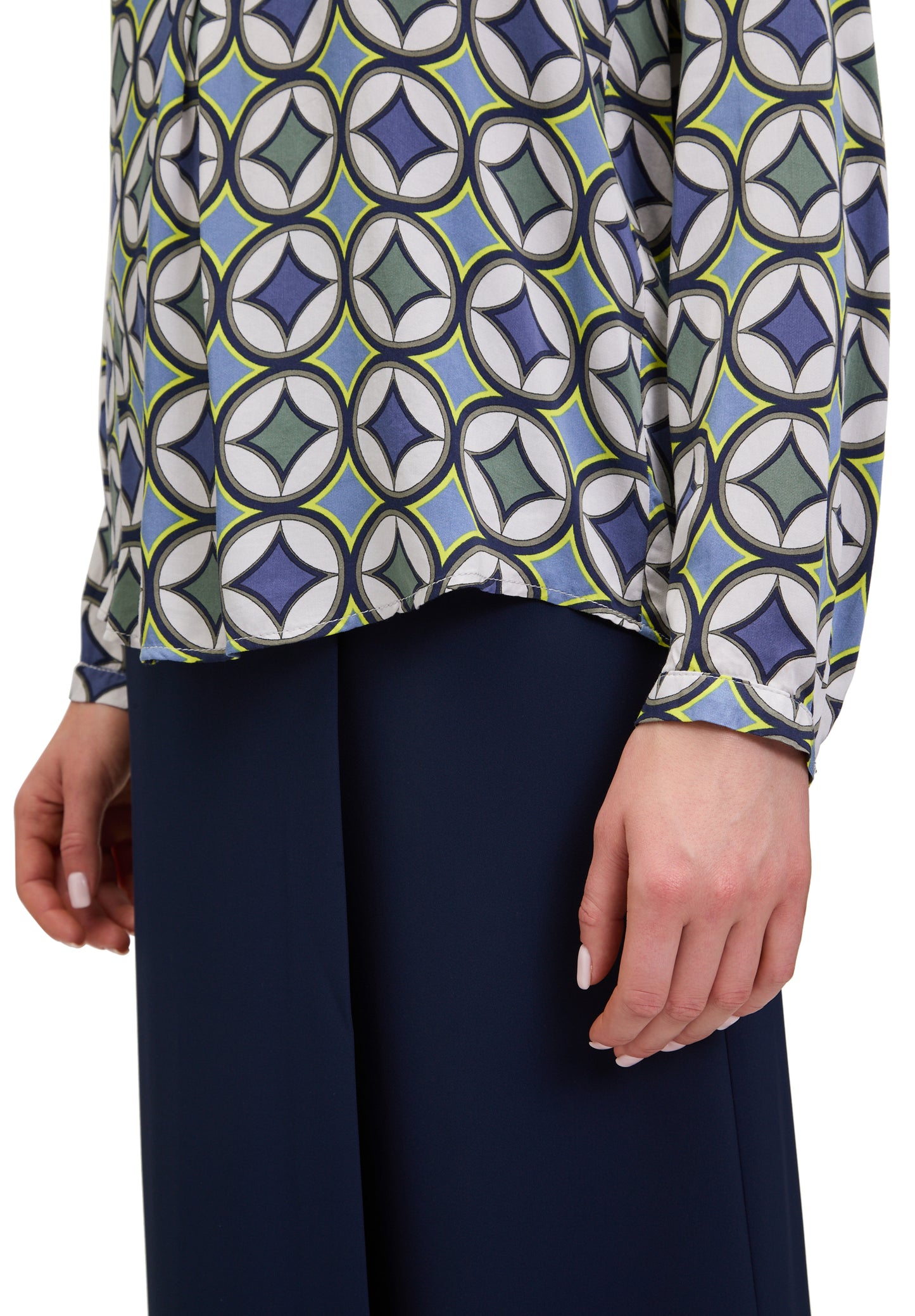 Cartoon Bluse Blue Green