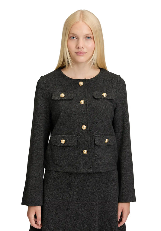 Cartoon Blazer-Jacke Grau/Schwarz
