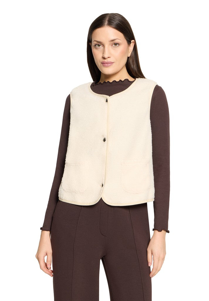 Cartoon Sweat Jacke Kurz ohne Arm White Swan