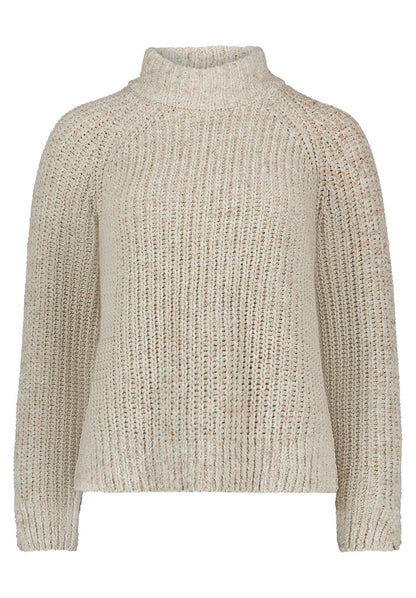 Cartoon Strickpullover Kurz 1/1 Arm Creme/Grün
