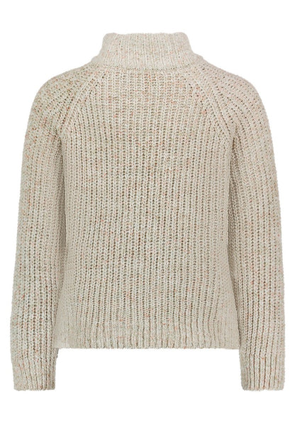 Cartoon Strickpullover Kurz 1/1 Arm Creme/Grün