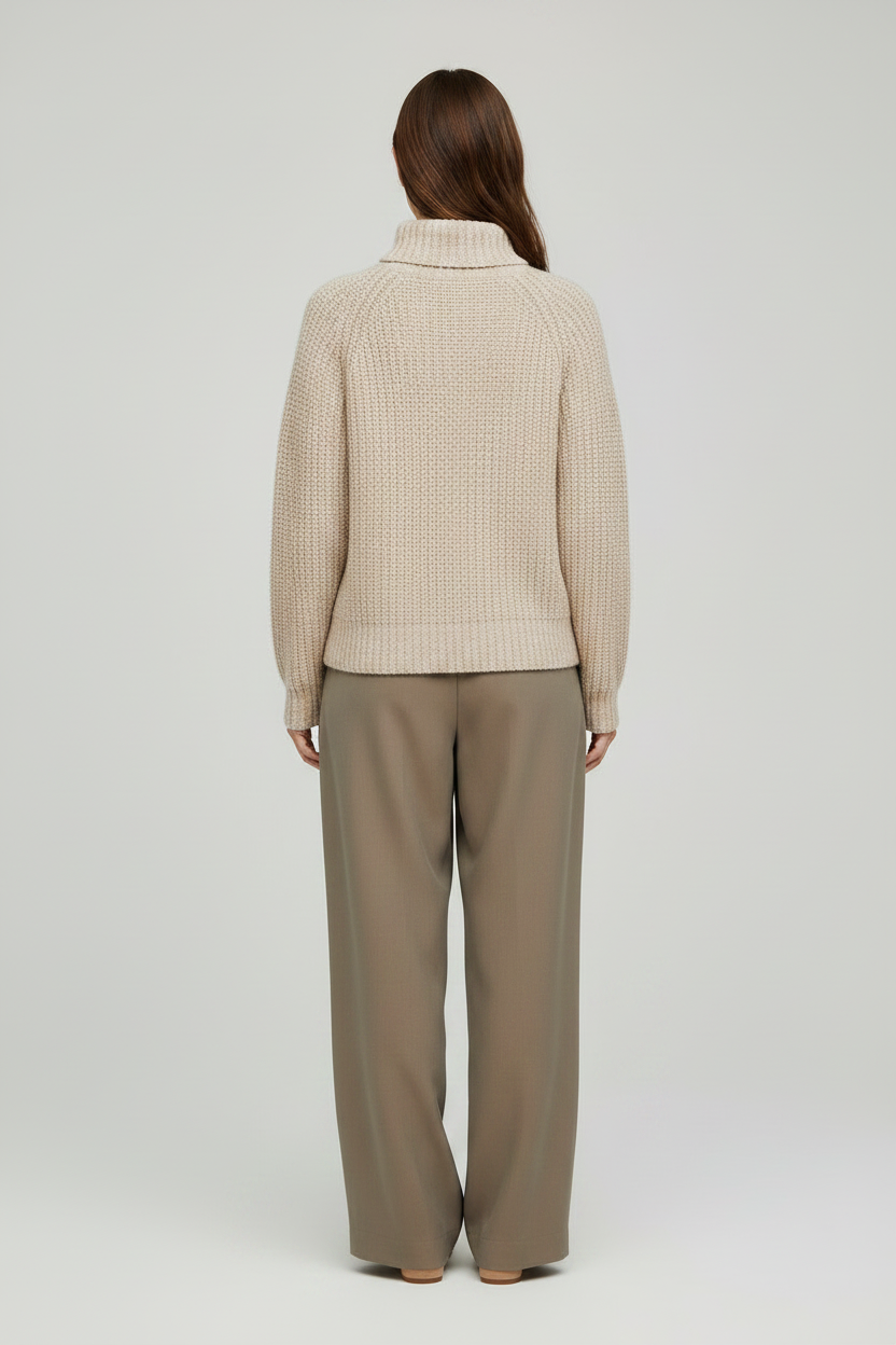 Cartoon Strickpullover Kurz 1/1 Arm Creme/Grün