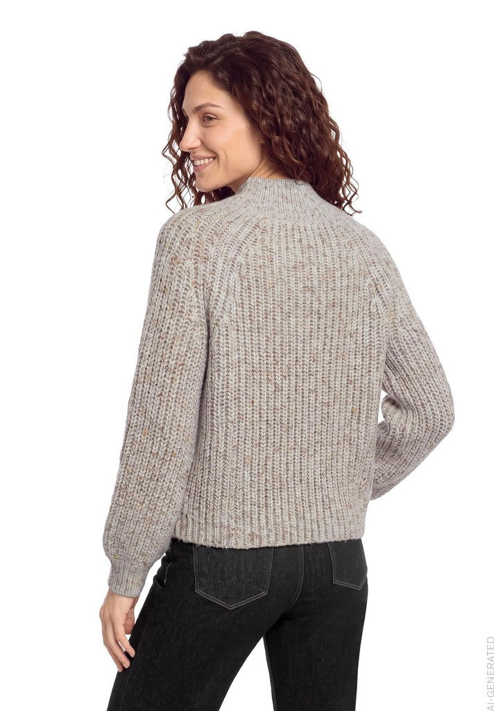 Cartoon Strickpullover Creme Camel