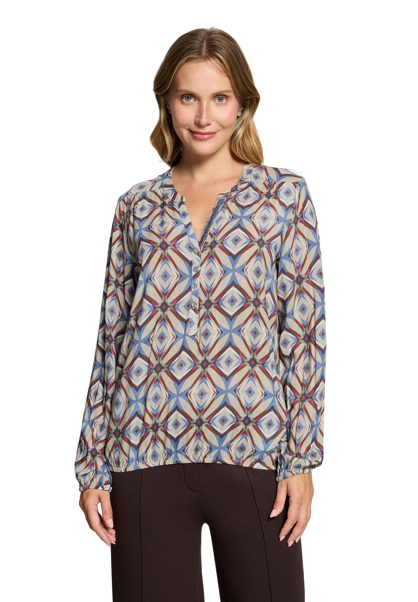 Cartoon Bluse Kurz 1/1 Arm Nature/Blue