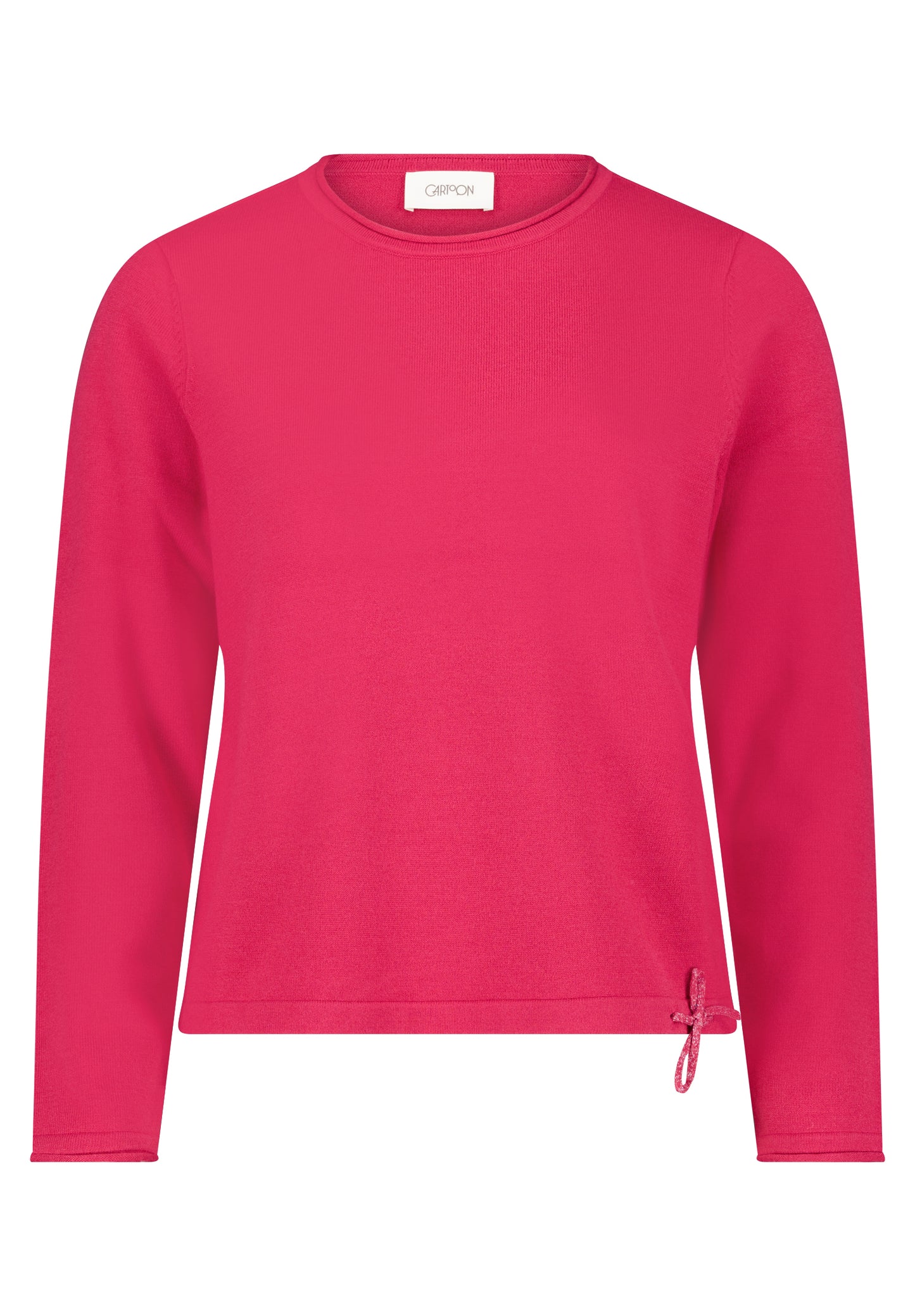 Cartoon Strickpullover Kurz 1/1 Arm Knospenrot