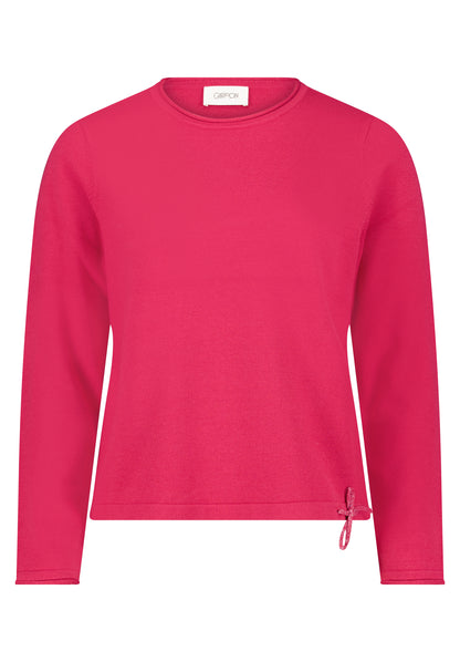 Cartoon Strickpullover Kurz 1/1 Arm Knospenrot