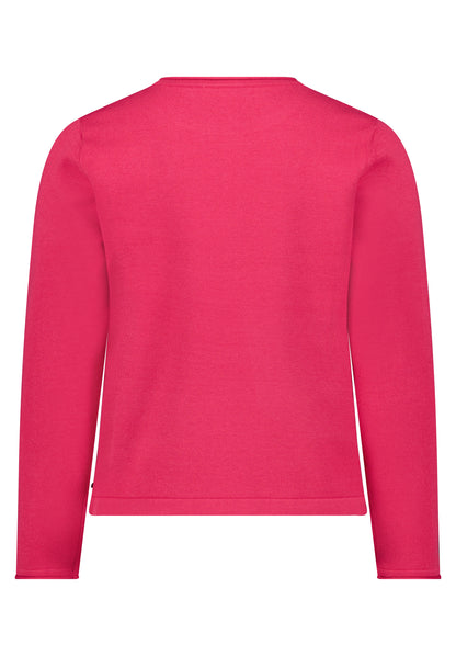Cartoon Strickpullover Kurz 1/1 Arm Knospenrot