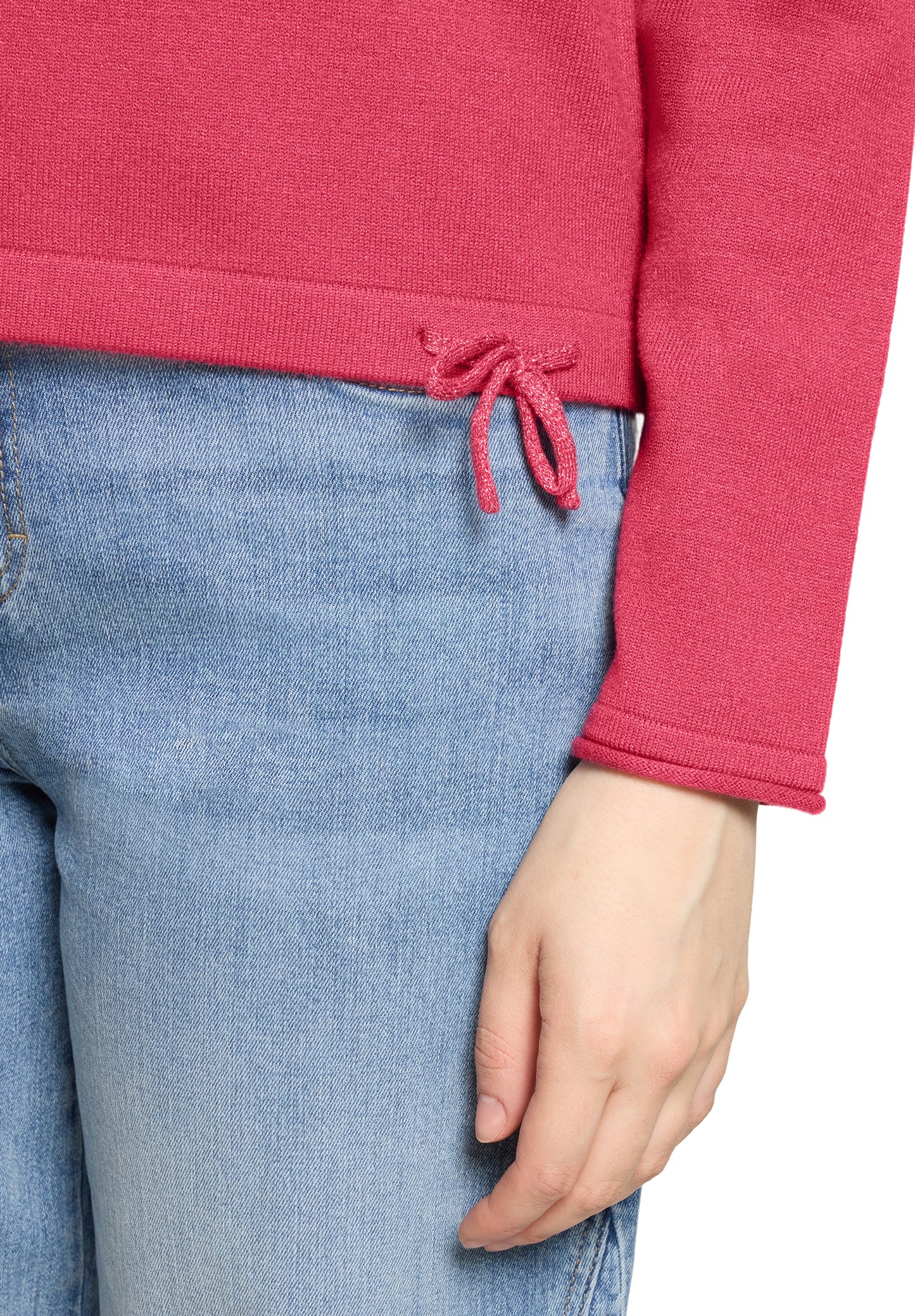 Cartoon Strickpullover Kurz 1/1 Arm Knospenrot