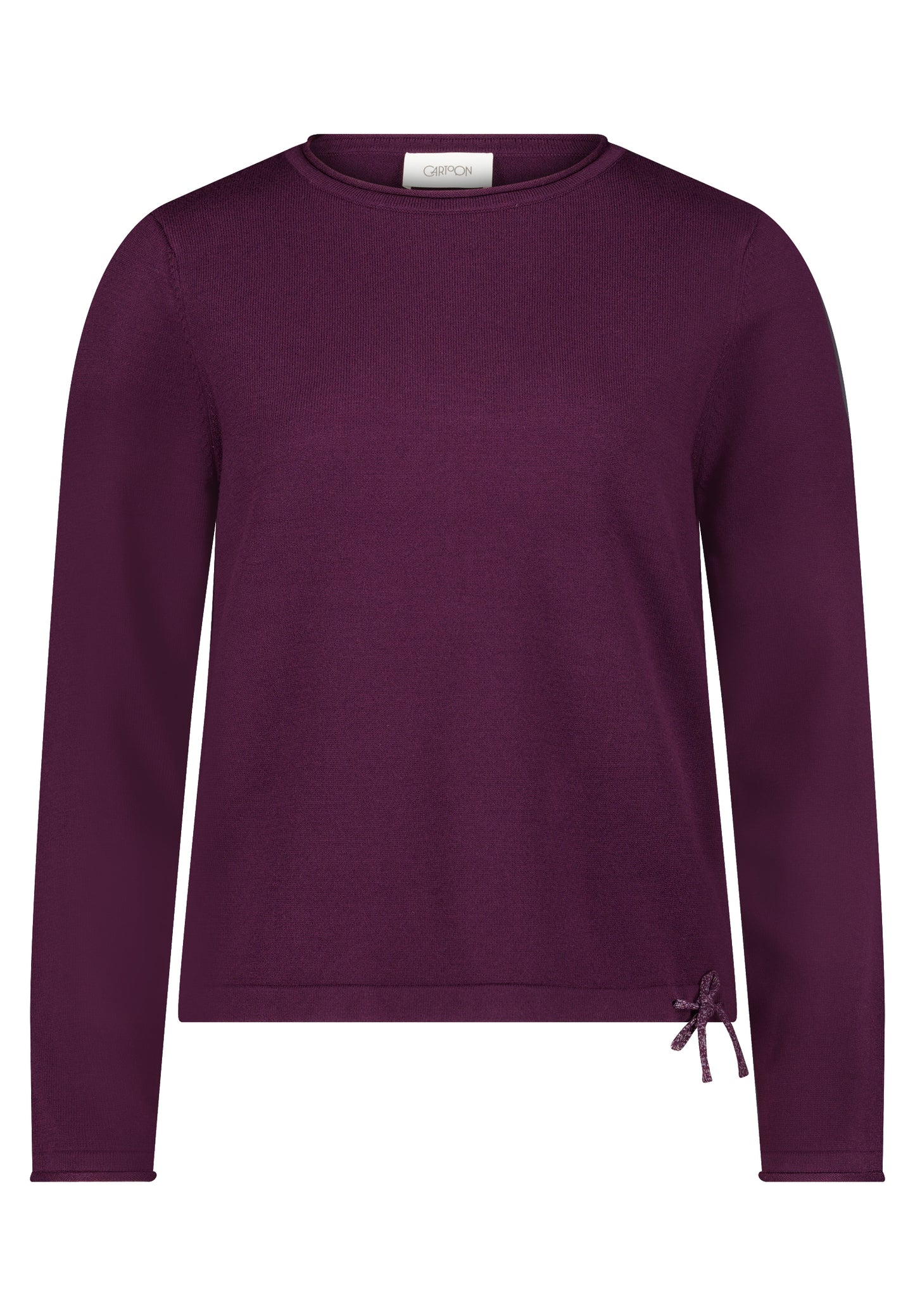 Cartoon Strickpullover Kurz 1/1 Arm Dunkle Dahlia