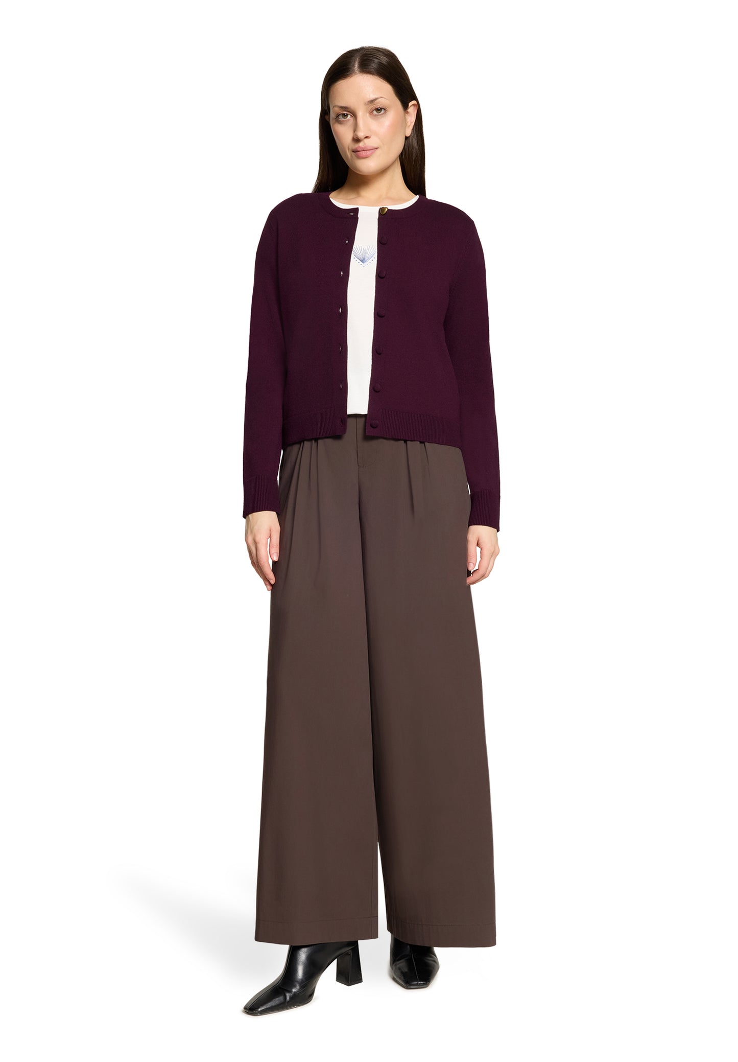 Cartoon Strickjacke Kurz 1/1 Arm Dark Dahlia