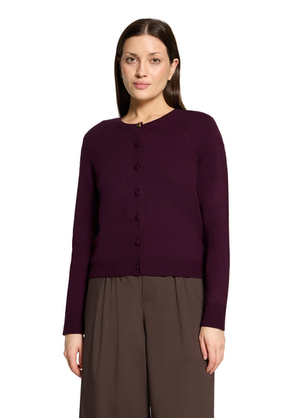 Cartoon Strickjacke Kurz 1/1 Arm Dark Dahlia