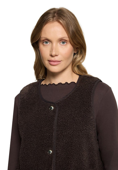 Cartoon Sweat Jacke Kurz ohne Arm Black Coffee