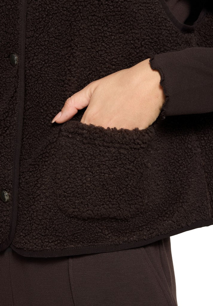 Cartoon Sweat Jacke Kurz ohne Arm Black Coffee