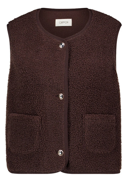 Cartoon Sweat Jacke Kurz ohne Arm Black Coffee