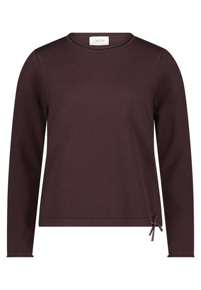 Cartoon Strickpullover Kurz 1/1 Arm Kaffeeschwarz