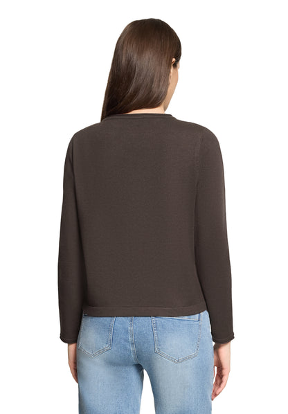 Cartoon Strickpullover Kurz 1/1 Arm Kaffeeschwarz