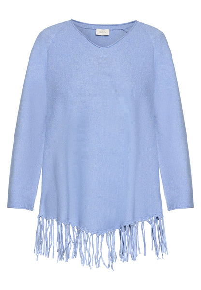 Cartoon Strickpullover Lang 1/1 Arm in der Farbe Hellblau