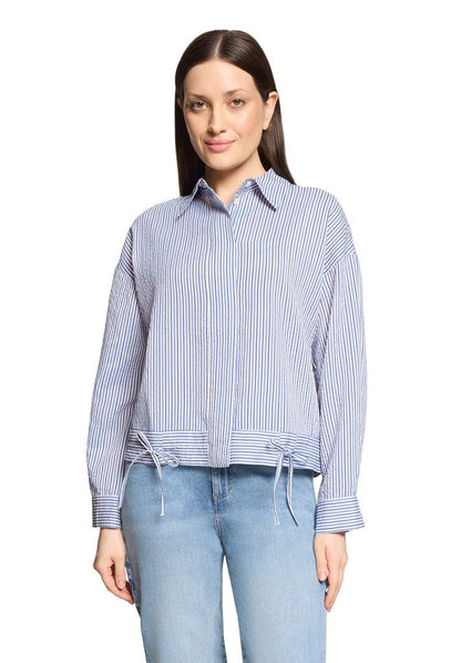 Cartoon Bluse Kurz 1/1 Arm Blue/White