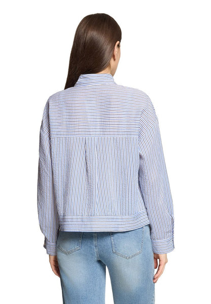 Cartoon Bluse Kurz 1/1 Arm Blue/White