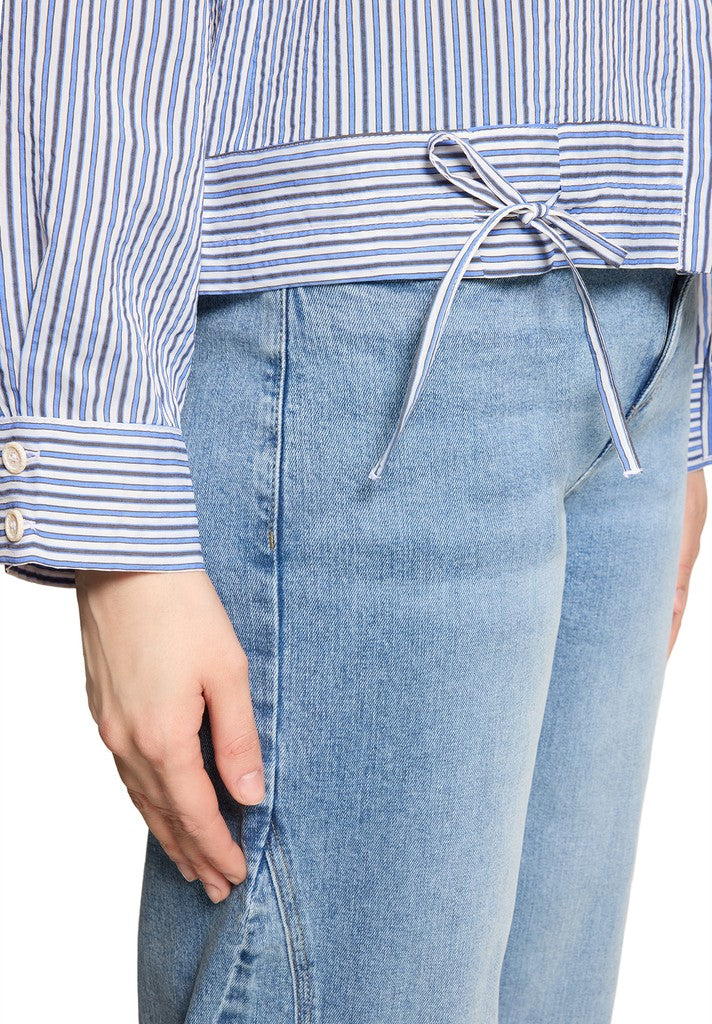 Cartoon Bluse Kurz 1/1 Arm Blue/White