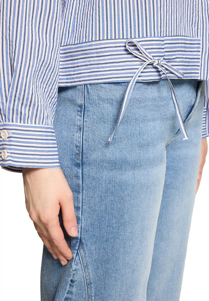 Cartoon Bluse Kurz 1/1 Arm Blue/White