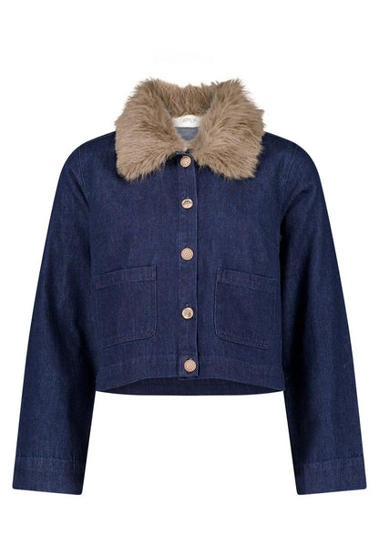 Cartoon Blazerjacke Kurz 1/1 Arm Patch Blue/Brown