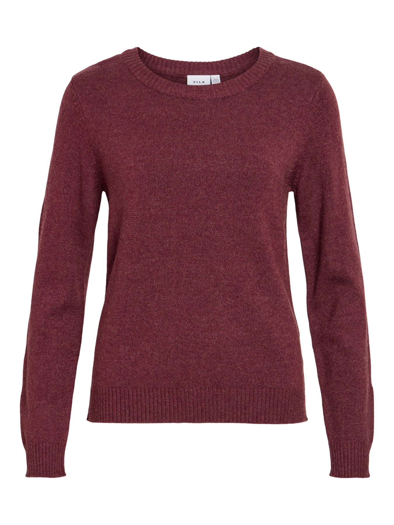 Vila Pullover Rundhals Langarm Strick Top Nostalgia Rose Light Melange