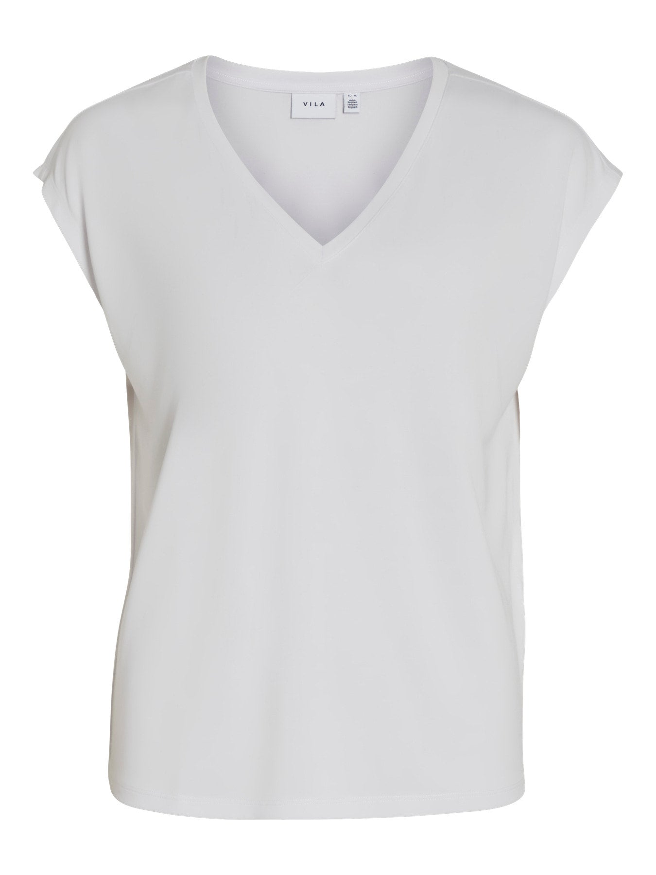 Vila T-Shirt VIMODALA V-NECK S/S TOP - Optical Snow
