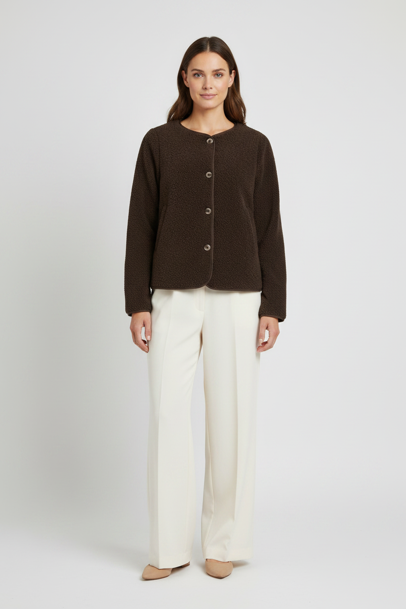Vila Jacke Teddy Coffee Bean