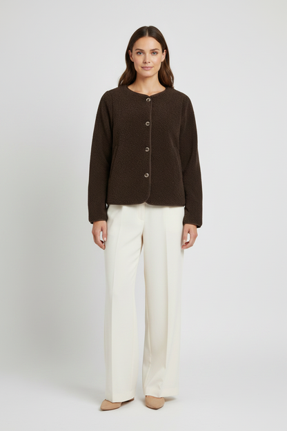 Vila Jacke Teddy Coffee Bean
